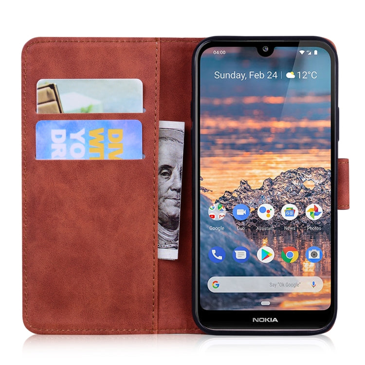 For Nokia 4.2 Skin Feel Pure Color Flip Leather Phone Case