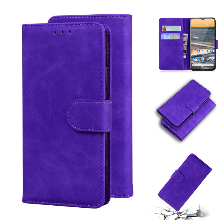 For Nokia 5.3 Skin Feel Pure Color Flip Leather Phone Case