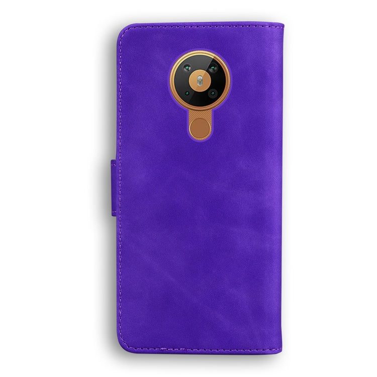 For Nokia 5.3 Skin Feel Pure Color Flip Leather Phone Case