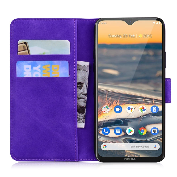 For Nokia 5.3 Skin Feel Pure Color Flip Leather Phone Case