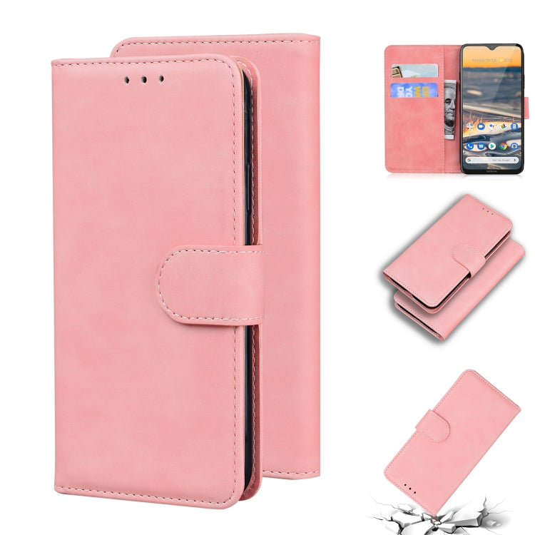 For Nokia 5.3 Skin Feel Pure Color Flip Leather Phone Case