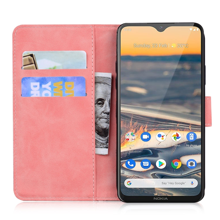 For Nokia 5.3 Skin Feel Pure Color Flip Leather Phone Case