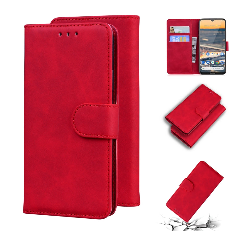 For Nokia 5.3 Skin Feel Pure Color Flip Leather Phone Case