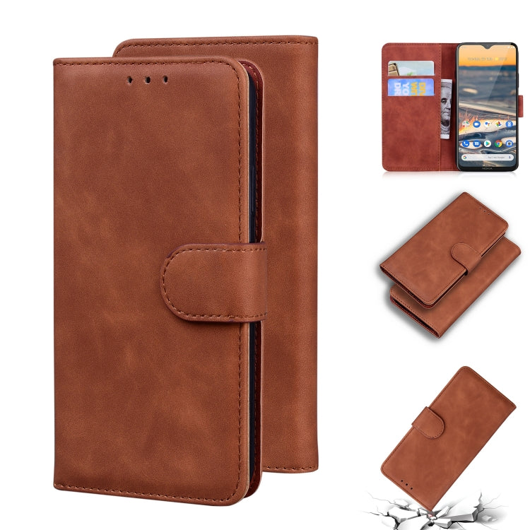 For Nokia 5.3 Skin Feel Pure Color Flip Leather Phone Case