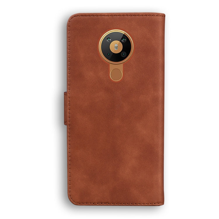 For Nokia 5.3 Skin Feel Pure Color Flip Leather Phone Case