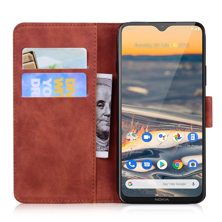 For Nokia 5.3 Skin Feel Pure Color Flip Leather Phone Case