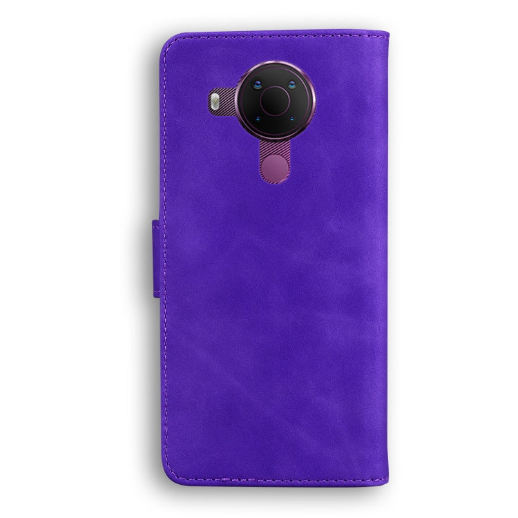 For Nokia 5.4 Skin Feel Pure Color Flip Leather Phone Case