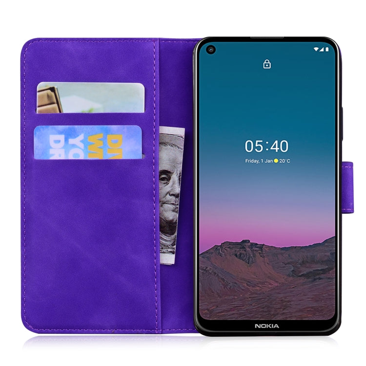 For Nokia 5.4 Skin Feel Pure Color Flip Leather Phone Case