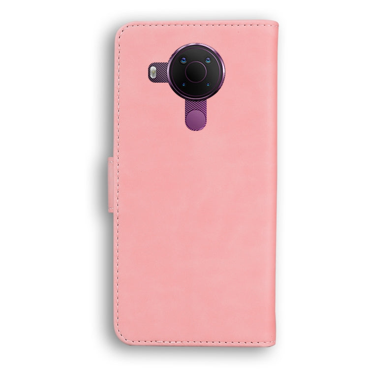 For Nokia 5.4 Skin Feel Pure Color Flip Leather Phone Case