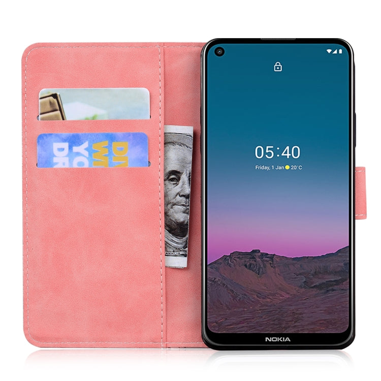 For Nokia 5.4 Skin Feel Pure Color Flip Leather Phone Case