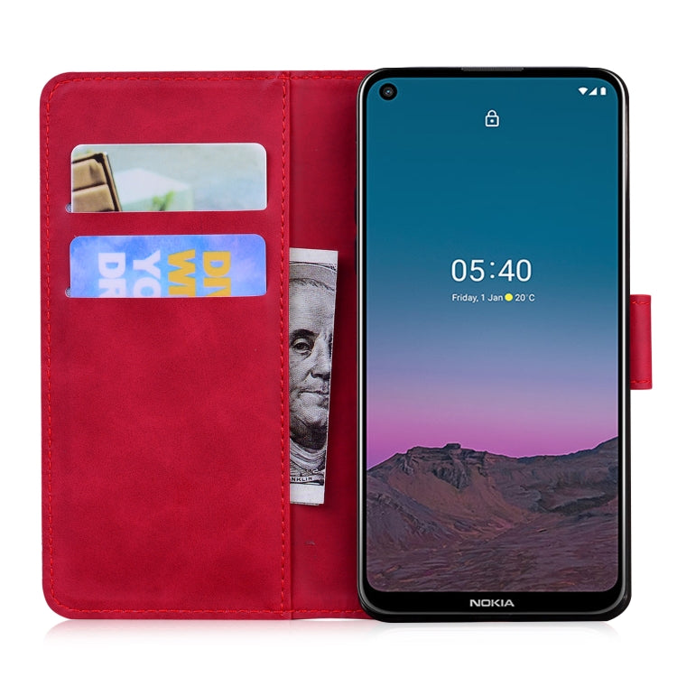For Nokia 5.4 Skin Feel Pure Color Flip Leather Phone Case