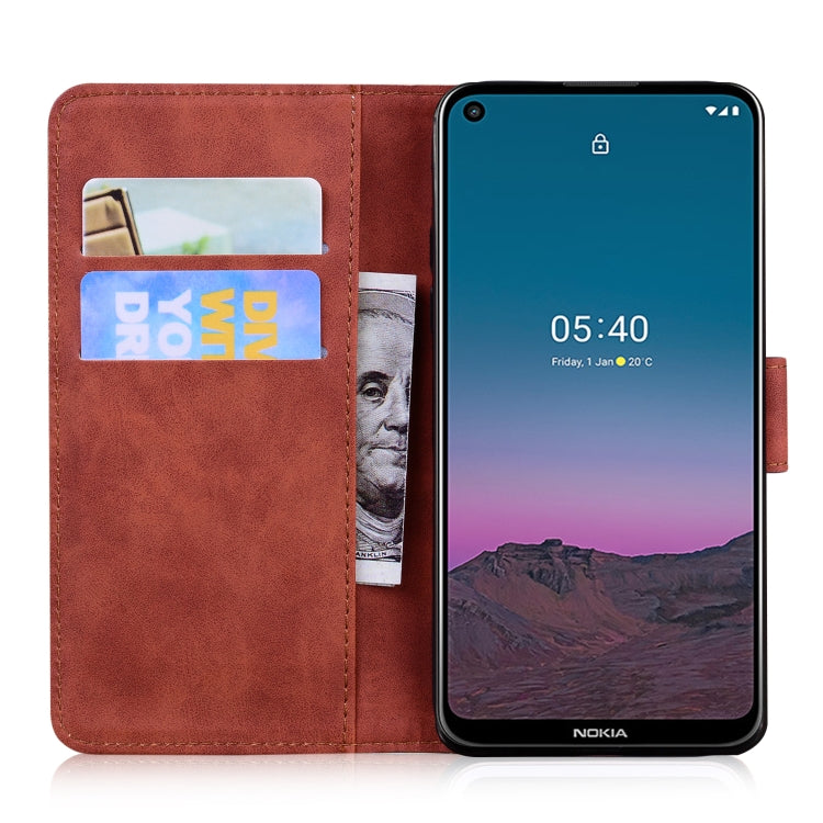 For Nokia 5.4 Skin Feel Pure Color Flip Leather Phone Case