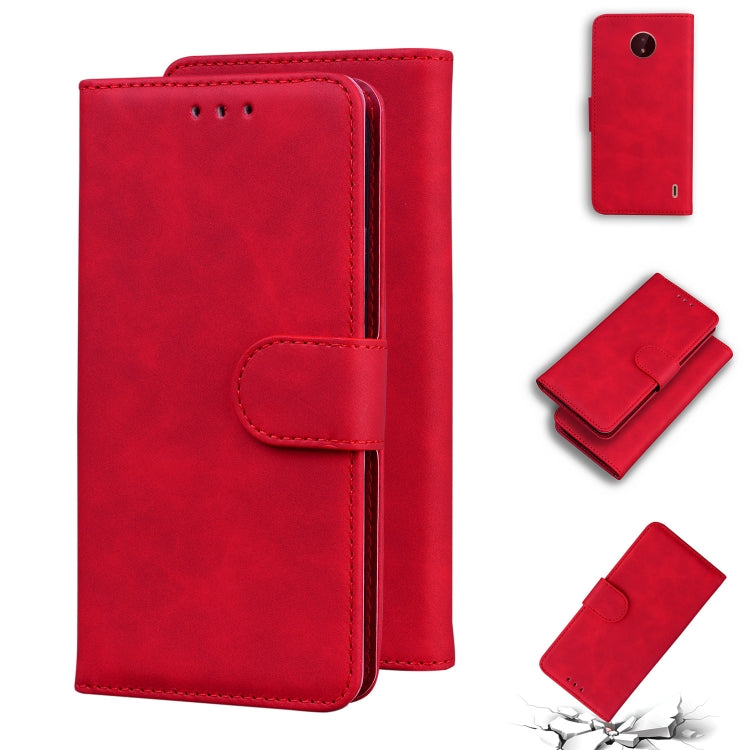 For Nokia C20 / C10 Skin Feel Pure Color Flip Leather Phone Case