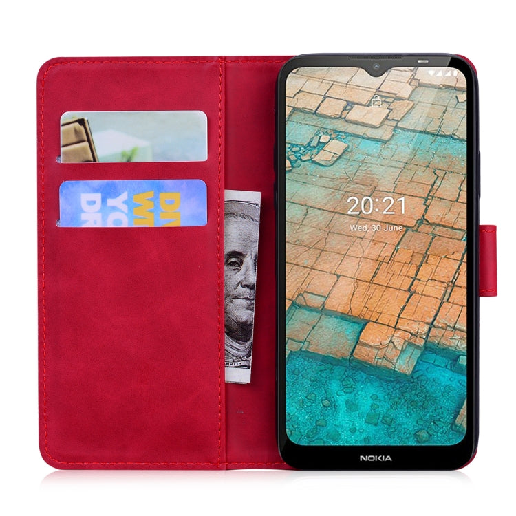 For Nokia C20 / C10 Skin Feel Pure Color Flip Leather Phone Case