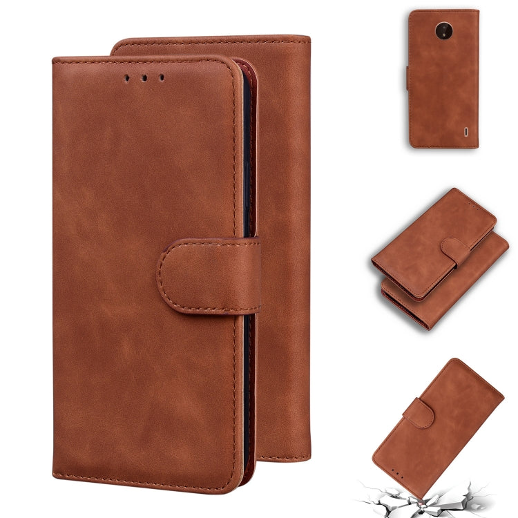 For Nokia C20 / C10 Skin Feel Pure Color Flip Leather Phone Case