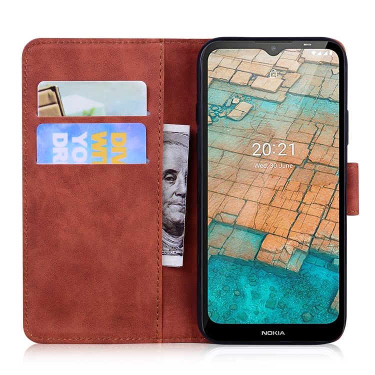For Nokia C20 / C10 Skin Feel Pure Color Flip Leather Phone Case