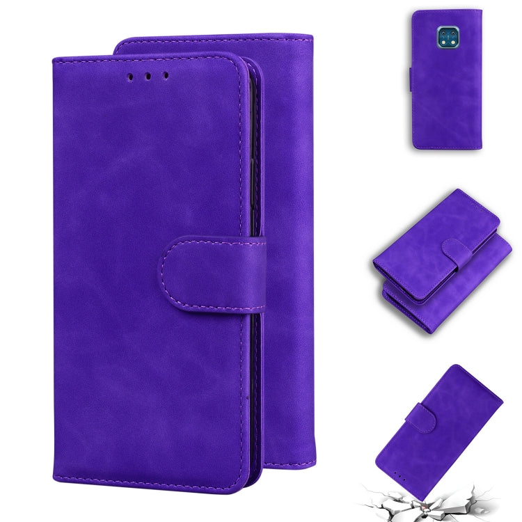 For Nokia XR20 Skin Feel Pure Color Flip Leather Phone Case