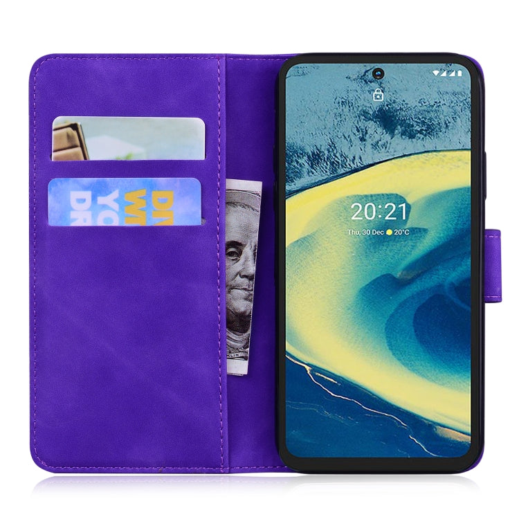 For Nokia XR20 Skin Feel Pure Color Flip Leather Phone Case