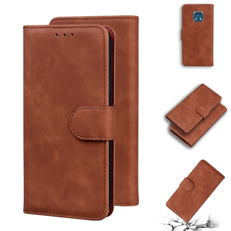 For Nokia XR20 Skin Feel Pure Color Flip Leather Phone Case