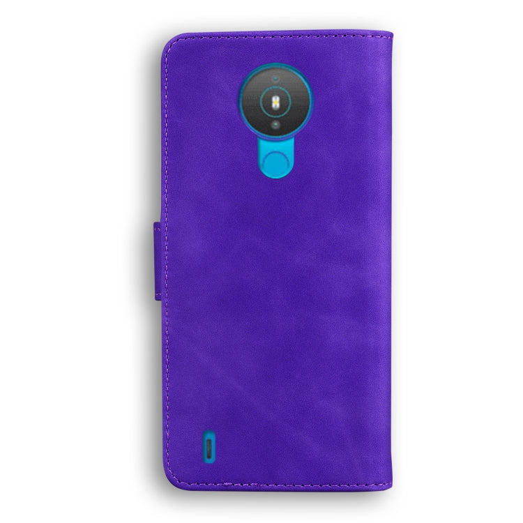For Nokia 1.4 Skin Feel Pure Color Flip Leather Phone Case