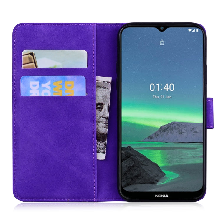 For Nokia 1.4 Skin Feel Pure Color Flip Leather Phone Case