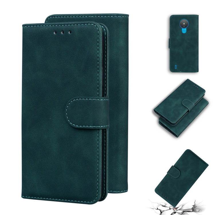 For Nokia 1.4 Skin Feel Pure Color Flip Leather Phone Case