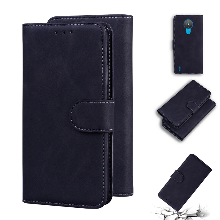 For Nokia 1.4 Skin Feel Pure Color Flip Leather Phone Case