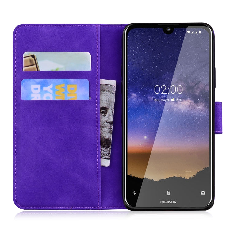 For Nokia 2.2 Skin Feel Pure Color Flip Leather Phone Case