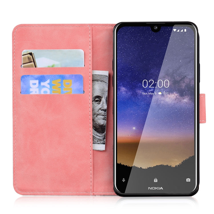 For Nokia 2.2 Skin Feel Pure Color Flip Leather Phone Case