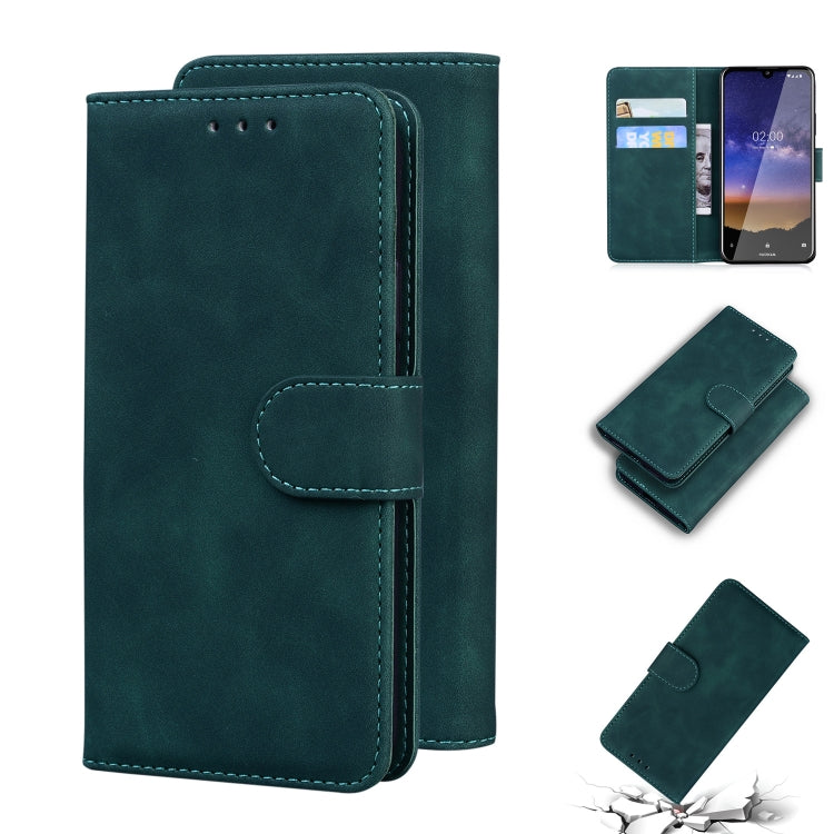 For Nokia 2.2 Skin Feel Pure Color Flip Leather Phone Case