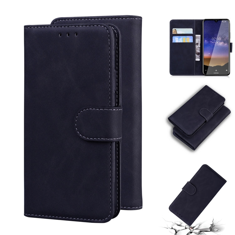 For Nokia 2.2 Skin Feel Pure Color Flip Leather Phone Case