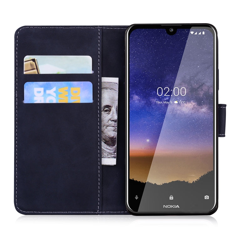 For Nokia 2.2 Skin Feel Pure Color Flip Leather Phone Case