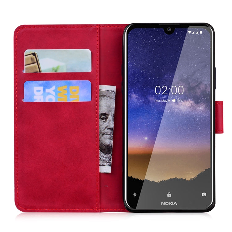For Nokia 2.2 Skin Feel Pure Color Flip Leather Phone Case