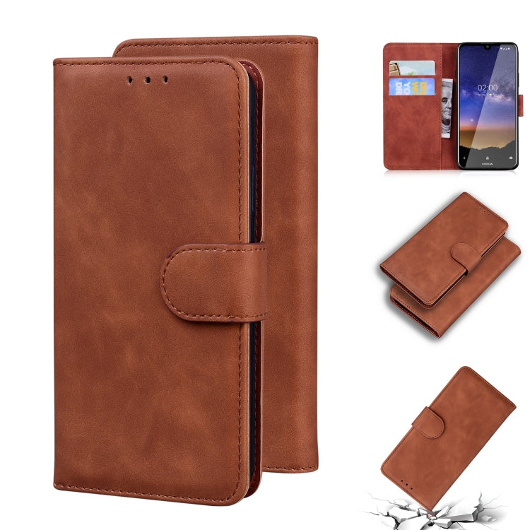 For Nokia 2.2 Skin Feel Pure Color Flip Leather Phone Case
