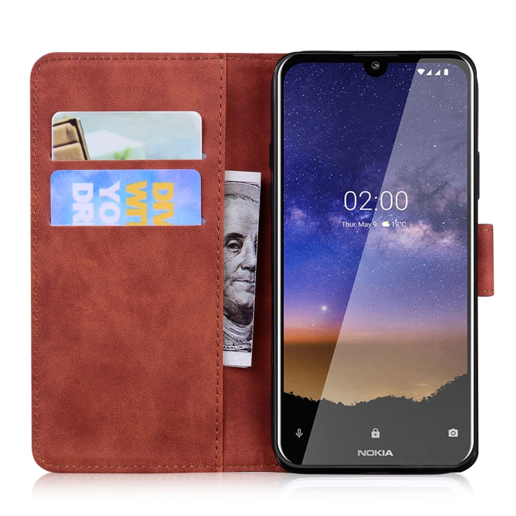 For Nokia 2.2 Skin Feel Pure Color Flip Leather Phone Case