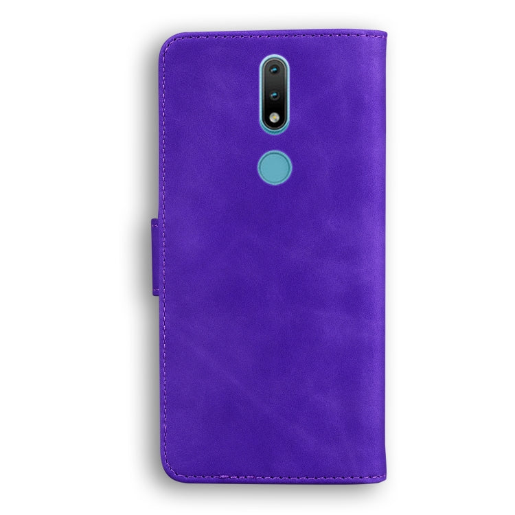 For Nokia 2.4 Skin Feel Pure Color Flip Leather Phone Case