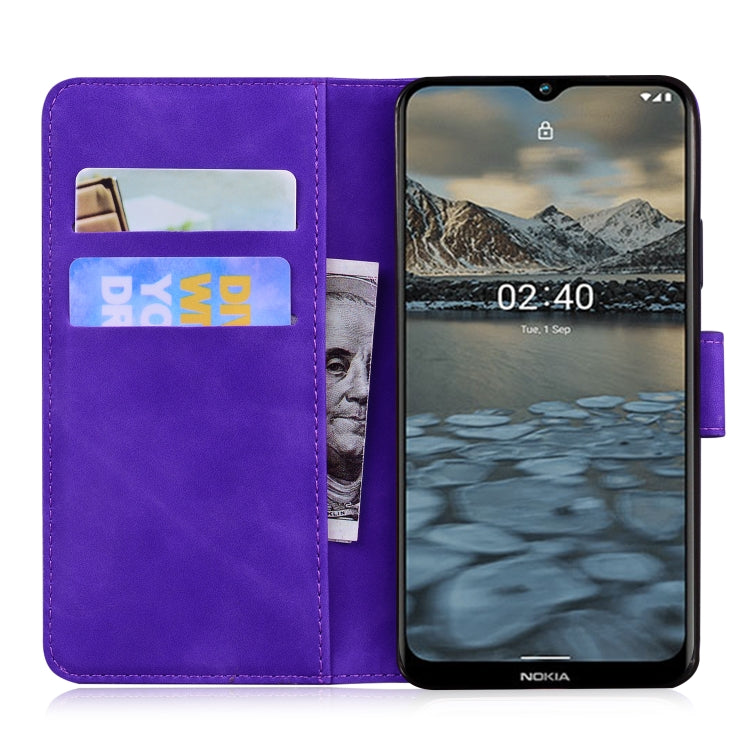 For Nokia 2.4 Skin Feel Pure Color Flip Leather Phone Case