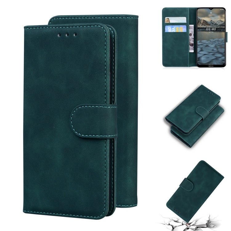 For Nokia 2.4 Skin Feel Pure Color Flip Leather Phone Case