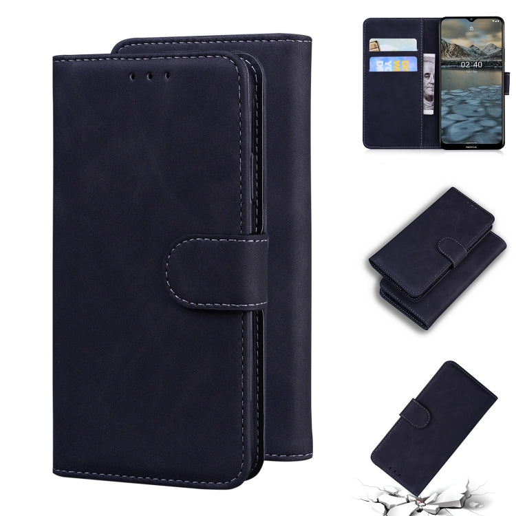For Nokia 2.4 Skin Feel Pure Color Flip Leather Phone Case