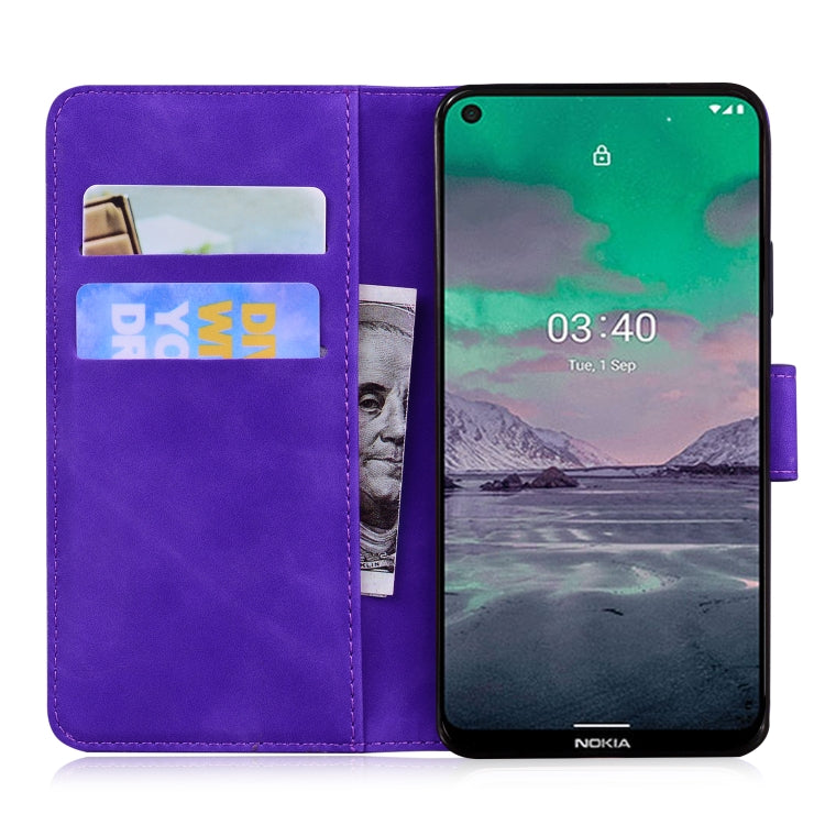 For Nokia 3.4 Skin Feel Pure Color Flip Leather Phone Case