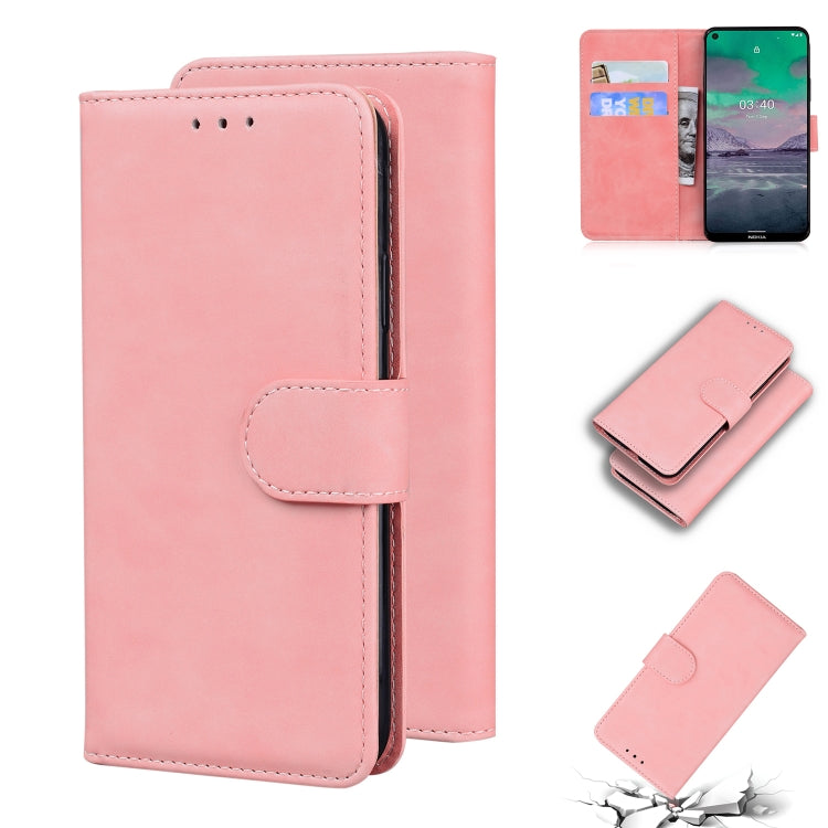 For Nokia 3.4 Skin Feel Pure Color Flip Leather Phone Case