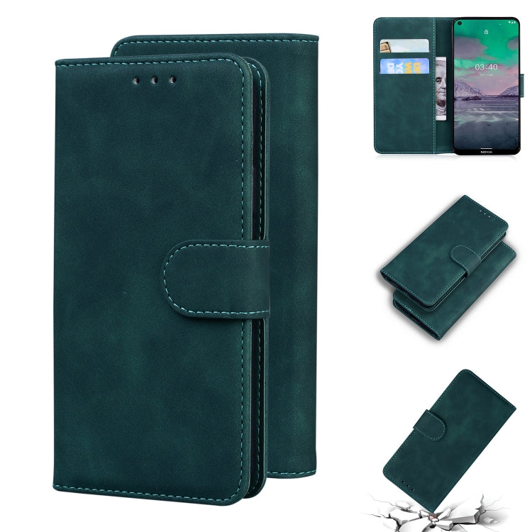 For Nokia 3.4 Skin Feel Pure Color Flip Leather Phone Case