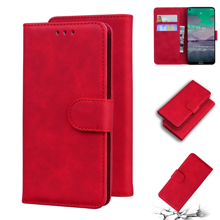 For Nokia 3.4 Skin Feel Pure Color Flip Leather Phone Case