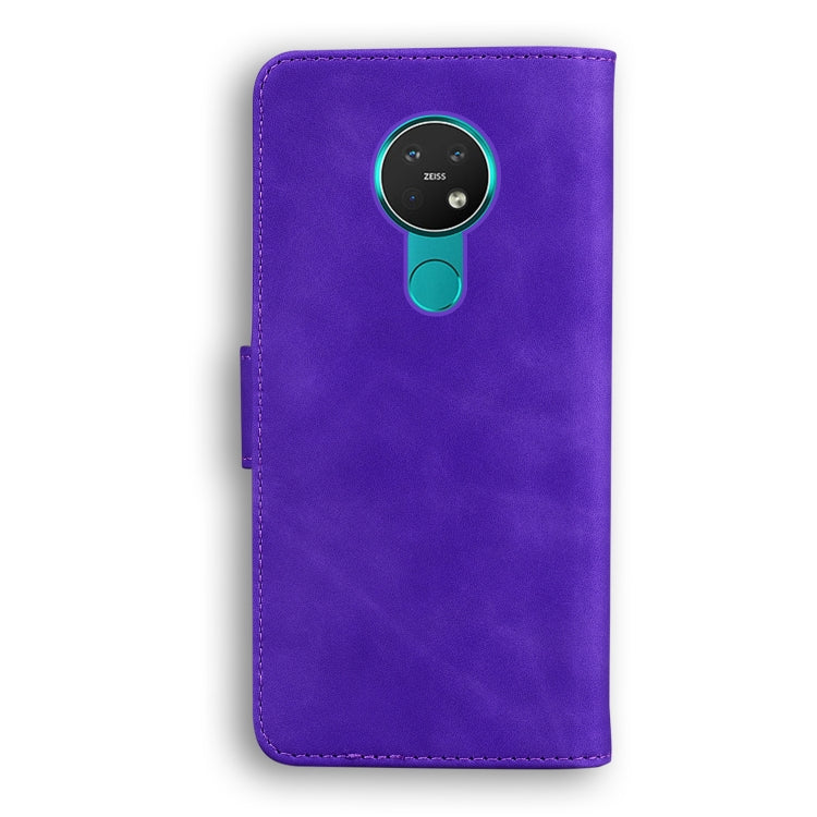 For Nokia 6.2 / 7.2 Skin Feel Pure Color Flip Leather Phone Case