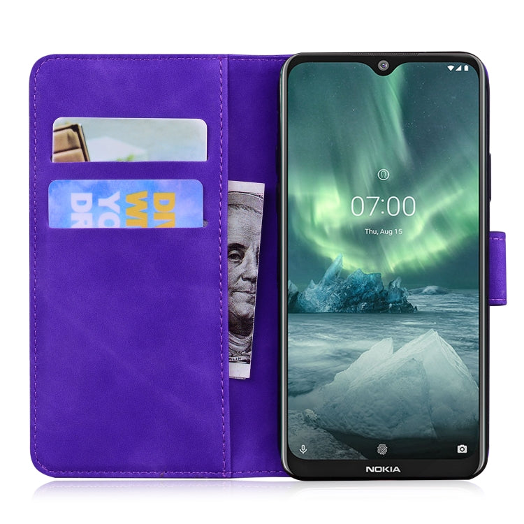 For Nokia 6.2 / 7.2 Skin Feel Pure Color Flip Leather Phone Case