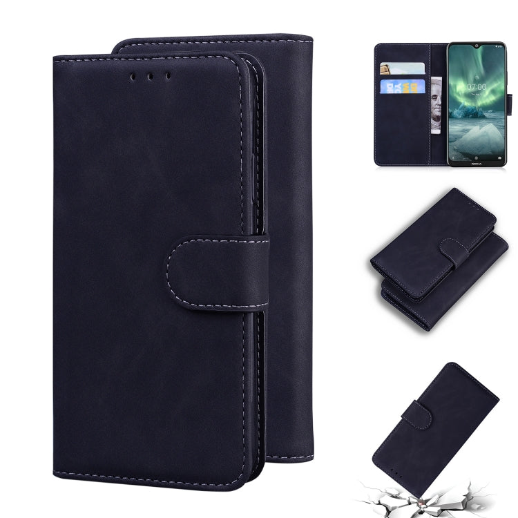 For Nokia 6.2 / 7.2 Skin Feel Pure Color Flip Leather Phone Case