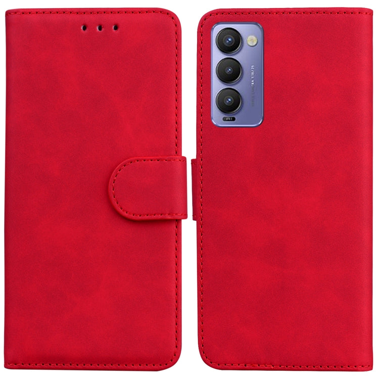 For Tecno Camon 18 / 18P Skin Feel Pure Color Flip Leather Phone Case