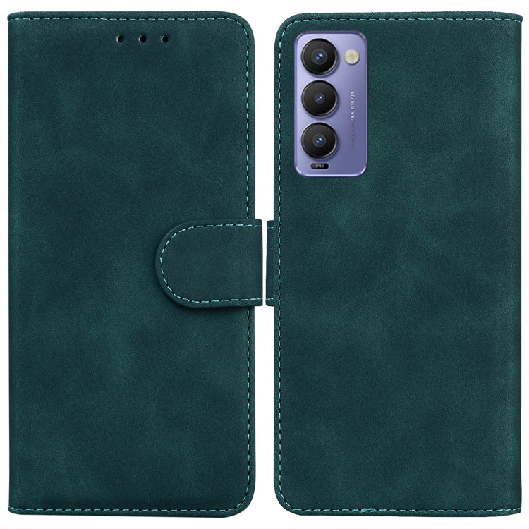 For Tecno Camon 18 / 18P Skin Feel Pure Color Flip Leather Phone Case