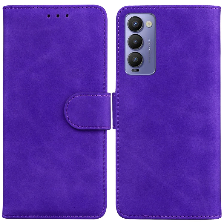 For Tecno Camon 18 / 18P Skin Feel Pure Color Flip Leather Phone Case
