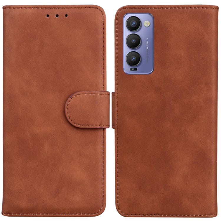 For Tecno Camon 18 / 18P Skin Feel Pure Color Flip Leather Phone Case